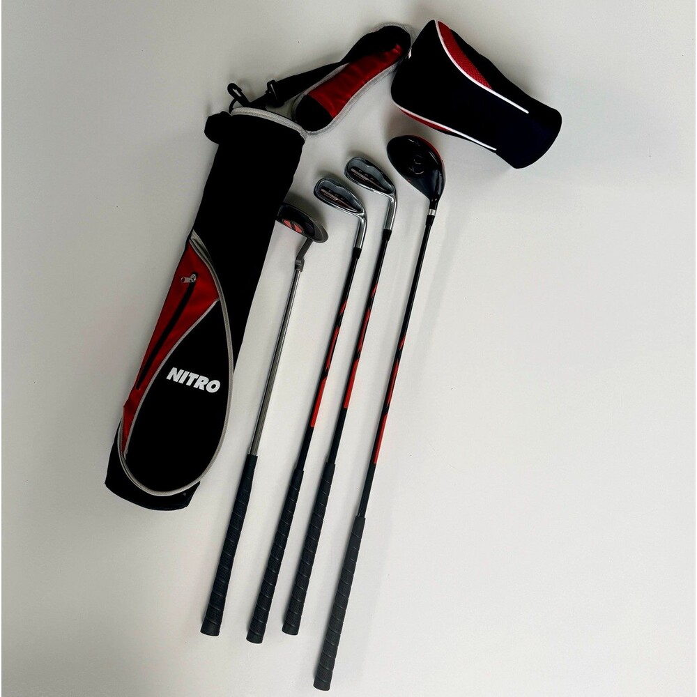 Nitro Blaster Pro Flex Jr Golf Club Set Driver Irons Putter + Stand Bag RH